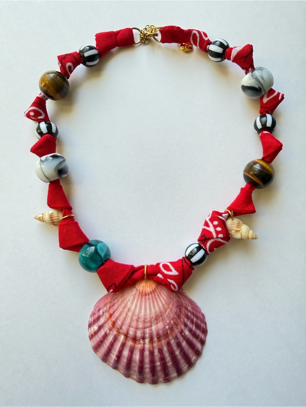 NEW Mayamar Natural Shell + Stone Bandana Necklace Coastal Mermaidcore y2k